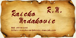 Raičko Mrdaković vizit kartica